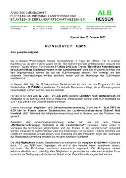 1/2015 - Arbeitsgemeinschaft für Rationalisierung, Landtechnik