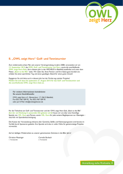 8. „OWL zeigt Herz“ Golf- und Tennisturnier