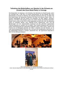 Teilnahme des Botschafters von Spanien in der Schweiz am Konzert