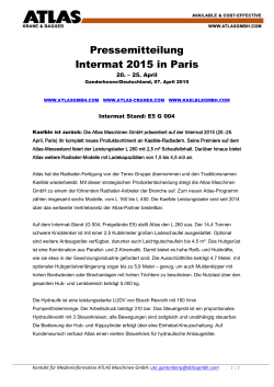 Pressemitteilung Intermat 2015 in Paris