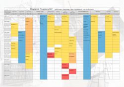 Programm Playground AV gelb/orange = Workshops blau