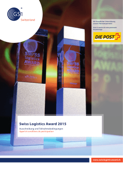Ausschreibung Swiss Logistics Award 2015
