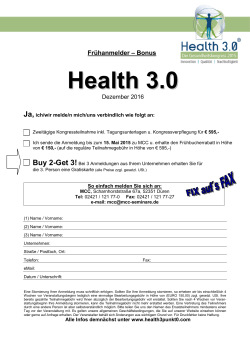 FrühanmelderBonus Health3.0