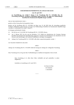 DURCHF&Uuml;HRUNGSVERORDNUNG (EU) 2015