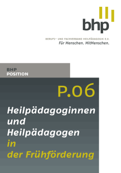 Heilp&auml;dagoginnen und Heilp&auml;dagogen in der Fr&uuml;hf&ouml;rderung