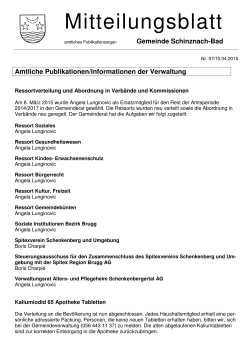 Mitteilungsblatt Nr. 07 vom 109.04.2015 - Gemeinde Schinznach-Bad