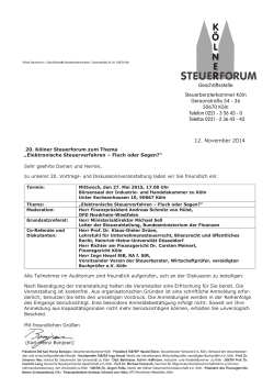 12. November 2014 - Steuerberaterkammer Köln