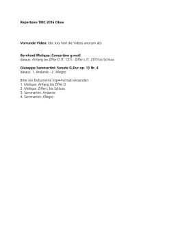 Repertoire TMC 2016 Oboe