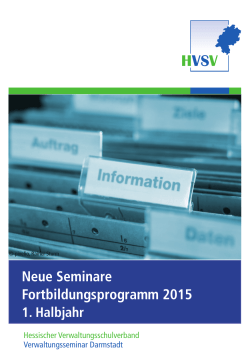 Neue Seminare Fortbildungsprogramm 2015