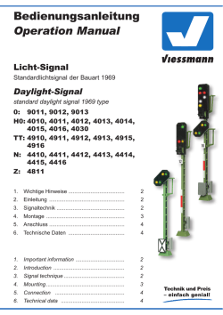 Bedienungsanleitung - Viessmann Modellspielwaren GmbH