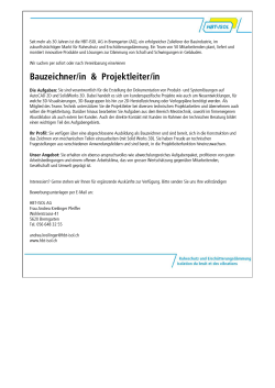Bauzeichner/in & Projektleiter/in - HBT