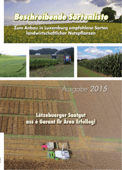 Beschreibende Sortenliste - ASTA, Ackerbauverwaltung Luxemburg