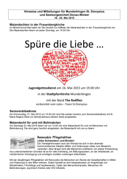 Hinweise und Mitteilungen KW 12 2015