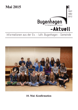 Gemeindebrief März 2015 - Bugenhagen Kirchengemeinde