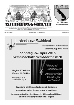 Donnerstag, 23.04.2015
