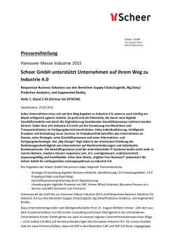 Pressemitteilung Scheer GmbH unterstützt Unternehmen auf ihrem