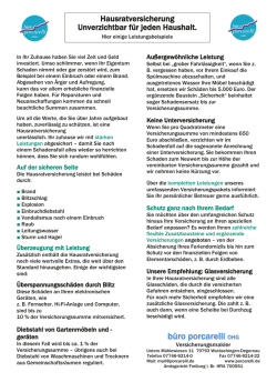 Informationen zur Hausratversicherung