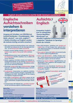 Englische Aufsichtsschreiben verstehen & interpretieren Aufsichts