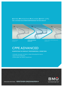 Programm CPPE Advanced - Bundesverband Materialwirtschaft