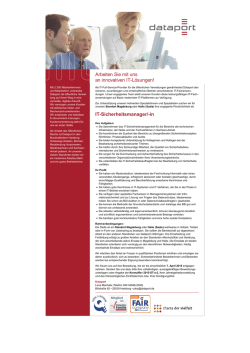 IT-Sicherheitsmanager/-in Arbeiten Sie mit uns an