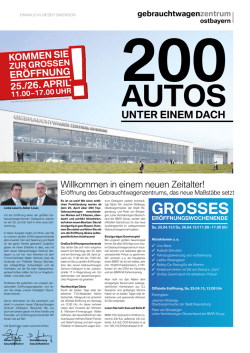 grosses er&ouml;ffnungswochenende