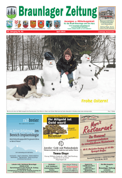 Aktuelle Ausgabe - Braunlager Zeitung