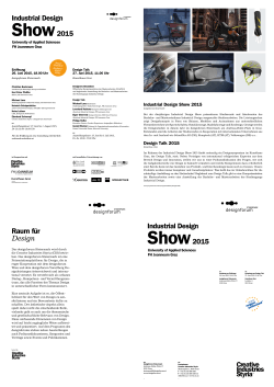 Einladung Industrial Design Show 2015