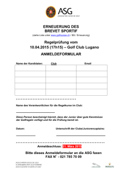 (17h15) – Golf Club Lugano ANMELDEFORMULAR