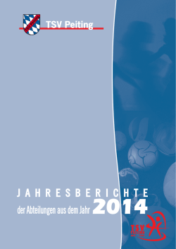 J a h r e s b e r i c h t e der abteilungen aus dem Jahr
