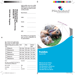 Preisliste - Pf&ouml;tchenhotel