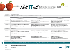 ISR Kompetenztage 2015 - ISR Information Products AG