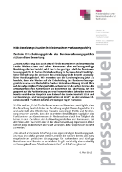 NBB: Besoldungssituation in Niedersachsen verfassungswidrig