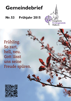 Gemeindebrief Nr. 53 Frühjahr 2015
