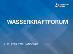 WASSERKRAFTFORUM - Bauindustrie Bayern