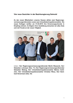 Vier neue Gesichter in der Bezirksregierung Detmold