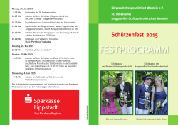 Festprogramm 2015 - Bürgerschützengesellschaft Warstein eV