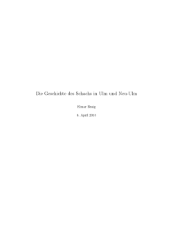 "Die Geschichte des Schachs in Ulm und Neu