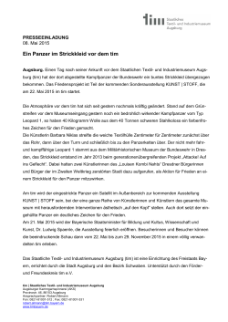 Ein Panzer im Strickkleid vor dem tim - Staatliches Textil