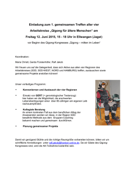 Einladung zum 1. gemeinsamen Treffen aller vier Arbeitskreise