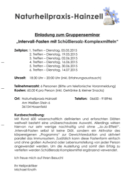 Intervall-Fasten mit Sch&uuml;&szlig;lersalz-Komplexmitteln