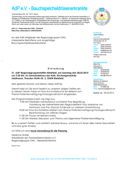E inladung 31. AdP-Regionalgruppentreffen Bielefeld, am Samstag