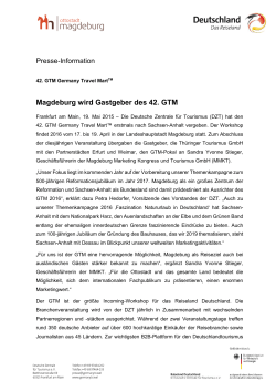 Magdeburg wird Gastgeber des 42. GTM