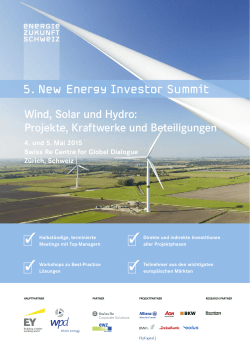 Broschüre New Energy Investor Summit 2015