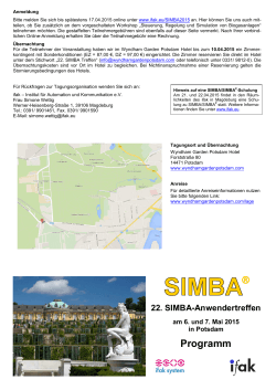 SIMBA-Treffen - ifak - Institut für Automation und Kommunikation e.V.
