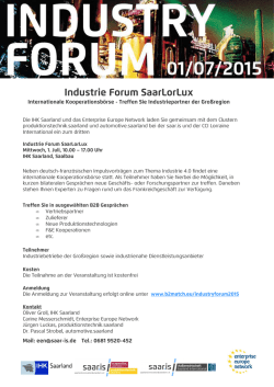 Industrie Forum SaarLorLux