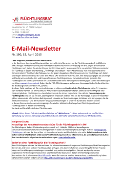 E-Mail-News 190 als PDF - Flüchtlingsrat Baden