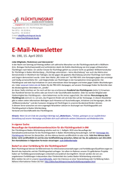 E-Mail-News 190 als PDF - Fl&uuml;chtlingsrat Baden
