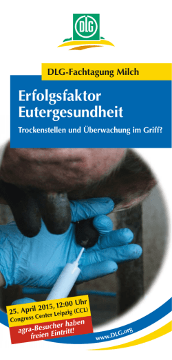 DLG-Fachtagung Milch Erfolgsfaktor Eutergesundheit