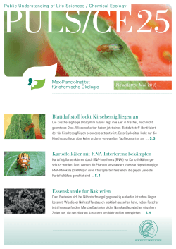 Ausgabe 25 Mai 2015 - Max Planck Institute for Chemical Ecology