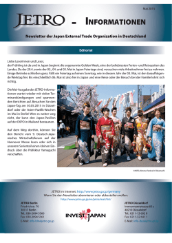 Jetro-Informationen, Mai 2015